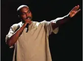  ??  ?? File photo shows Kanye West accepts the video vanguard award at the MTV Video Music Awards at the Microsoft Theater in Los Angeles.