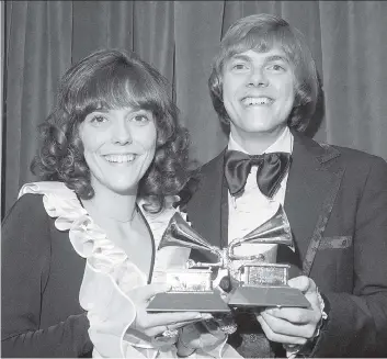  ?? THE ASSOCIATED PRESS/FILES ?? It’s been nearly 30 years since the release of the last vinyl record by pop duo and siblings Karen and Richard Carpenter. But Carpenters fans can rejoice following the recent release of remastered vinyl versions of 12 of their hit albums.