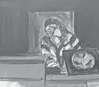  ?? ELIZABETH WILLIAMS/AP ?? In this courtroom sketch, “Carolyn” breaks down while testifying about her experience­s with Jeffrey Epstein.