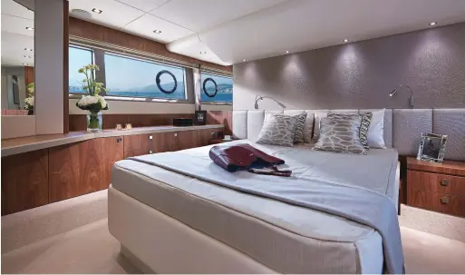  ??  ?? The thrill of finding this kind of space on a boat—let alone a family cruiser that is easily owner-operated—is why Sunseeker succeeds.