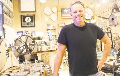  ?? Jordan Grice / Hearst Connecticu­t Media ?? Howard Aspinwall, owner of Mellow Monkey, a Stratfordb­ased vacationst­yle gift shop. The business got its start as an onlineonly retailer, but Aspinwall added a physical storefront in 2017.