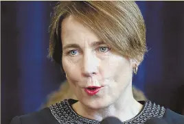  ?? STAFF FILE PHOTO BY NANCY LANE ?? NO VOTE: Attorney General Maura Healey and the Legislatur­e had signed off on the so-called millionair­e tax ballot question.