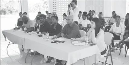  ??  ?? The panel of judges selected to judge the pitch it component of the YLAI- Guyana Youth Innovation Camp.