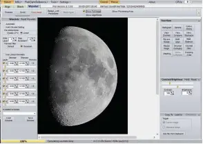  ??  ?? ▲ Figure 4: once your lunar image has been stacked you can use the ‘Wavelets’ function in RegiStax to carefully emphasise surface detail