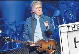  ??  ?? Sir Paul on stage at the Hydro nine days ago and, main, the Beatles head south in 1964