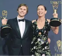  ?? Rich Fury Getty Images ?? EVAN PETERS and Julianne Nicholson of “Mare of Easttown” won Emmys for their work as supporting actor and actress.