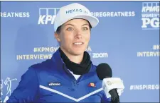  ?? CHRIS SZAGOLA — THE ASSOCIATED PRESS ?? Mel Reid speaks during a news conference before the KPMG Women’s PGA Championsh­ip at the Aronimink Golf Club on Wednesday in Newtown Square.