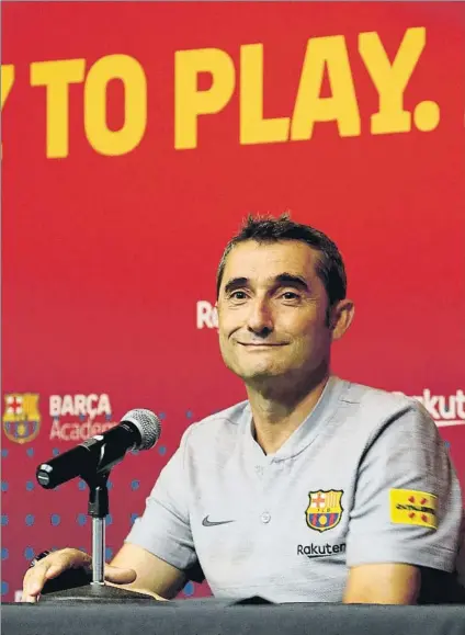  ?? FOTO: PEP MORATA ?? Ernesto Valverde afronta su segunda temporada como técnico azulgrana con una sonrisa en el rostro y lleno de optimismo