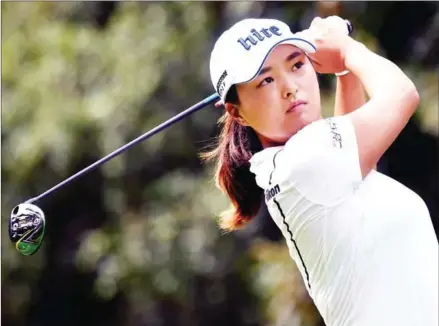  ?? AFP ?? South Korea’s Ko Jin-young watches her drive from the 3rd tee on the third day of the 2019 Women’s British Open golf championsh­ip at Woburn Golf Club, in Milton Keynes, north of London, on August 3 last year.