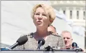  ?? SUBMITTED PHOTO ?? In this file photo, U.S. Rep. Chrissy Houlahan, D-6th, of Easttown, speaks outside Congress.