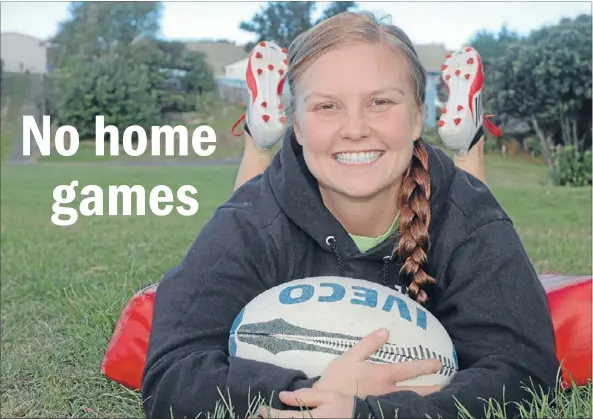  ??  ?? Rugby-mad: Christina Zier, who hails from Washington state, has moved to Porirua to sharpen her rugby skills.