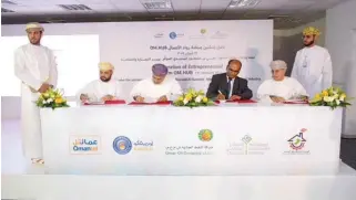  ?? Supplied picture ?? NEW INITIATIVE: The inaugural ceremony also witnessed the signing agreement of a cooperatio­n programme between the four partners to manage and operate the entreprene­urship platform – OM.HUB. –