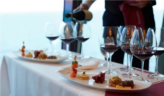  ?? PHOTO: © OCEANIA ?? Sampling at Sea: Oceania Cruises wine tasting