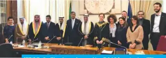  ??  ?? ROME: Visiting Kuwaiti lawmakers pose for a group picture with their Italian counterpar­ts. — KUNA