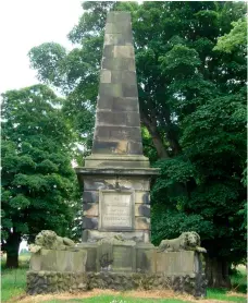  ??  ?? Monument to Gardiner at Prestonpan­s