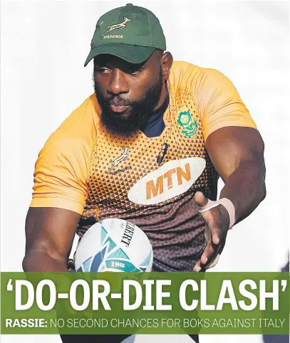  ?? Picture: AFP ?? THE BEAST. Springbok prop Tendai Mtawarira will start their crucial Rugby World Cup clash against Italy in Shizuoka on Friday.