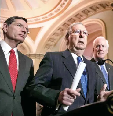  ?? Foto: dpa/ J. Scott Applewhite ?? Stillstand im Kongress – in der Mitte der republikan­ische Mehrheitsf­ührer Mitch McConnell