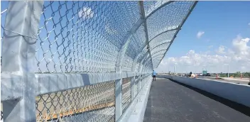  ?? ASHLEY ROBINSON ?? A pedestrian walkway was also built into the Highway 48 overpass over the Trans-Canada Highway in White City. The walkway will serve as part of the Trans Canada Trail system.