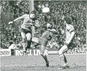  ?? ?? United’s Maurice Malpas battles against Barca at Tannadice.