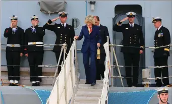  ??  ?? Jean Kennedy Smith leaving the LE Orla with the flame from the Eternal Flame at John F Kennedy’s grave in Arlington National Cemetery in 2013.