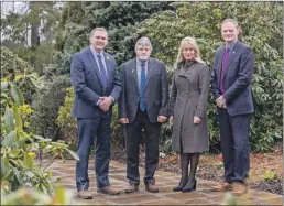  ?? ?? Ulster Farmers’ Union president David Brown, Martin Kennedy, president of NFU Scotland, Minette Batters, president of NFU and Aled Jones, president of NFU Cymru, have called on government to deliver higher level energy support to agricultur­al sectors following a summit in Belfast.