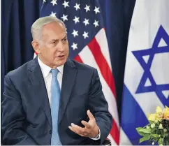  ?? NICHOLAS KAMM / AFP / GETTY IMAGES ?? Israeli Prime Minister Benjamin Netanyahu has previously endorsed the goal of two states.