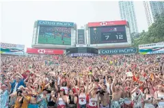  ?? AFP ?? Fans attend a match at the 2019 Hong Kong Sevens.