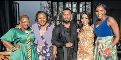  ?? Pictures: Supplied ?? CELEBS. David Tlale, centre, with Ntokozo Mbambo, left, Khanyi Mbau, centre right, and the Tastic brand team.