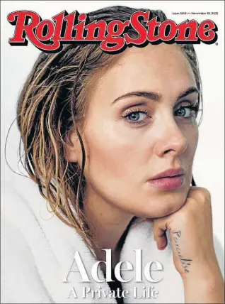  ??  ?? COVER GIRL: How Adele appears on the latest Rolling Stones magazine cover