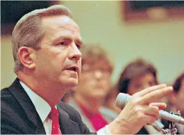  ?? ?? Mcfarlane testifying to the House Foreign Affairs Committee about arms shipments to Iran in 1985