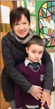  ??  ?? Dylan McCarthy with his grandmothe­r, Eileen O’Leary, enjoying Grandparen­ts day at Gaelscoil Faithleann, Cill Airne.