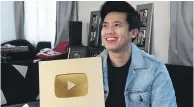  ?? PHOTO: LINDA ROBERTSON ?? Screen star . . . Dunedin vlogger Kimpoy Feliciano received a gold award from YouTube for gaining one million subscriber­s.