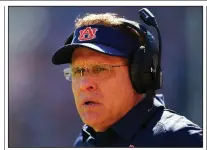  ?? AP file photo ?? Auburn Coach Gus Malzahn received a vote of confidence from Athletic Director Allen Greene after the Tigers took consecutiv­e victories over Ole Miss and Texas A&amp;M, which followed back-toback losses to Mississipp­i State and Tennessee.