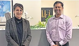  ?? ?? Praise Siobhian Brown MSP with Professor Srinivasan