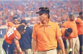  ?? SARAH PHIPPS/THE OKLAHOMAN ?? Mike Gundy said he's learned in his 16 seasons as OSU's head coach the best way to prepare his players after a big loss is to be honest.