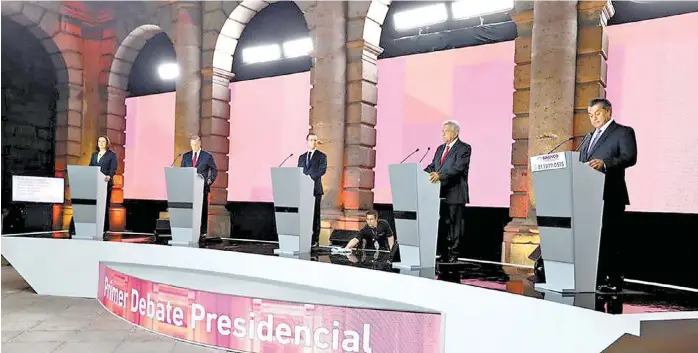  ?? ESPECIAL ?? De izquierda a derecha: Margarita Zavala, José Antonio Meade, Ricardo Anaya, Andrés Manuel López Obrador y Jaime Rodríguez Calderón.