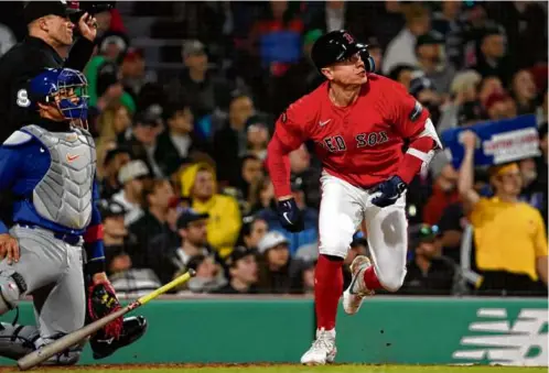  ?? BARRY CHIN/GLOBE STAFF ?? Right fielder Tyler O’Neill provided the Red Sox’ lone offensive punch, launching a solo home run in the fourth.