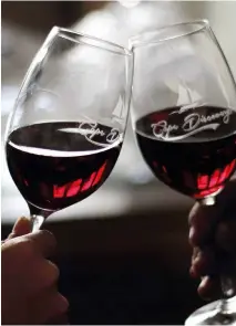  ??  ?? Cape Discovery’s shiraz; the deep color of the winery’s red wines