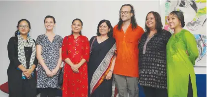  ??  ?? (From left) Umang Chauhan, Lorenz Hernandez, Arushi Srivastava, Sarita Anand, Lonny Grafman, Meenal Rana and Anna Spitzer