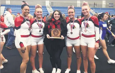  ?? Contribute­d Photo ?? The Greenwich High School cheerleadi­ng team finished its season with a third-place finish at the New England Championsh­ips this past weekend in Worcester, Mass.