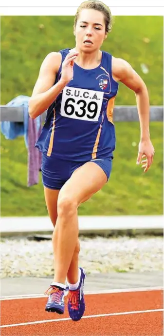  ??  ?? GLORY ROAD: Kelsey Stewart won the under-20s 400m on her last age-group appearance