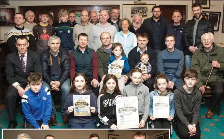  ??  ?? Niall Lucey and son Tadhg (centre in both images) launching the Paul Lucey Memorial Run for the Rock in memory of his late father (pictured inset) with the Austin Stacks community- at the clubhouse on Monday; Niall Lucey and Tadhg are pictured left...