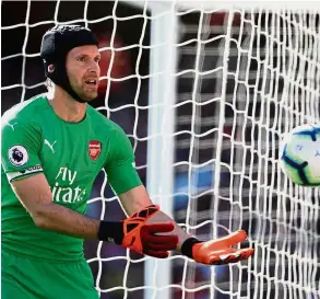  ?? — Reuters ?? Out: Arsenal’s Petr Cech in action during the match against Watford in the Premier League match on Saturday.