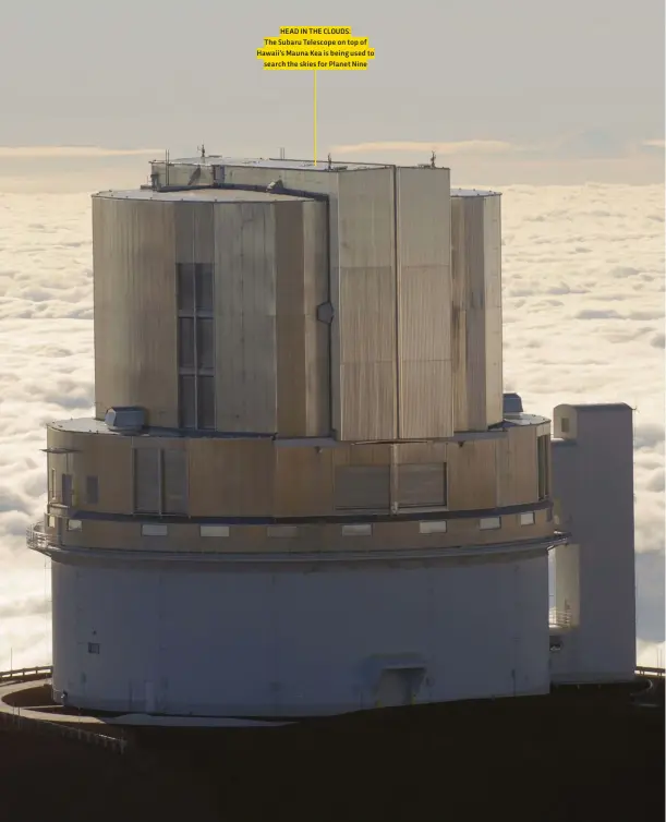  ??  ?? HEAD IN THE CLOUDS: The Subaru Telescope on top of Hawaii’s Mauna Kea is being used to search the skies for Planet Nine
