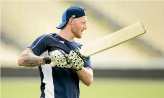  ?? CHRISTEL YARDLEY/STUFF ?? England’s Ben Stokes had a limited training session at Seddon Park yesterday.