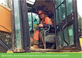  ??  ?? Flynn Green, one of the fourth generation of the family to work in forestry.