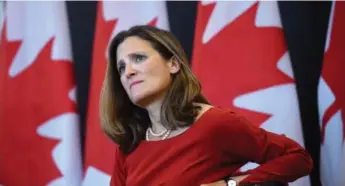  ?? SEAN KILPATRICK/THE CANADIAN PRESS ?? Foreign Affairs Minister Chrystia Freeland called on North Korea to resume dialogue toward a political solution.