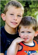  ??  ?? Jacob (left) saved his brother by copying what he'd seen The Rock do in a film
(Pic Patricia O'blenes/ C&G Newspapers)