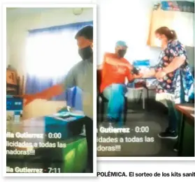  ??  ?? POLÉMICA. El sorteo de los kits sanitarios fue transmitid­o en vivo por Facebook.