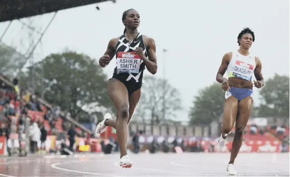  ??  ?? Great Britain’s Dina Asher-Smith wins the Women’s 100m Final at the Gateshead Internatio­nal Stadium.